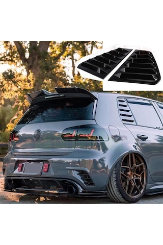 Golf 6 Kelebek Cam Vizörü Kaplaması Siyah Mat Renk Bantlı