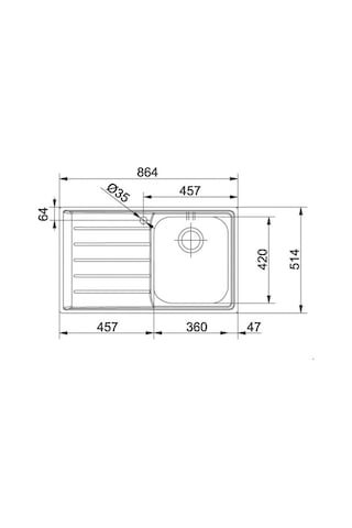 Franke Neptün Slimtop Nex 211 Sol Paslanmaz Çelik