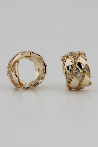 Niki Aksesuar Zirkon Gold Vintage Küpe - Özel Seri Gold