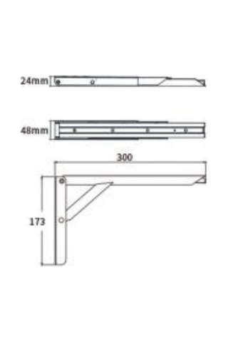 Moborv 7600-1001-300 30 Cm Metalik Katlanır Karavan Masa Ve Raf Braketi 100 Kg