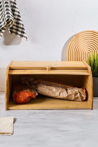 Grazia Bambu Lüks Panjur Kapaklı Ekmek Dolabı Ekmeklik 16342 Ahşap