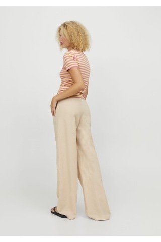 Jack & Jones Kadın Rahat Kalıp Keten Pantolon - Flora 12249649 Cement Bej