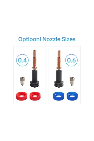 Honmex Yükseltilmiş Akışlı Revo Sert Çelik Ve Paslanmaz Çelik 0.6mm Nozzle Seti - 2 Adet Kırmızı Silikon Koruyucu Kılıf Dahil