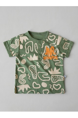Nazar Baby Erkek Bebek Jnr Authentic Baskılı Müslin Şortlu Takım Yeşil