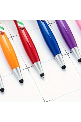 Bebek Kafası Peluş Çizgi Film Saç Paspası Kafası Gülen İfade Portre Tüylü Kafa Dokunmatik Ekran Silme Tükenmez Kalem 10个