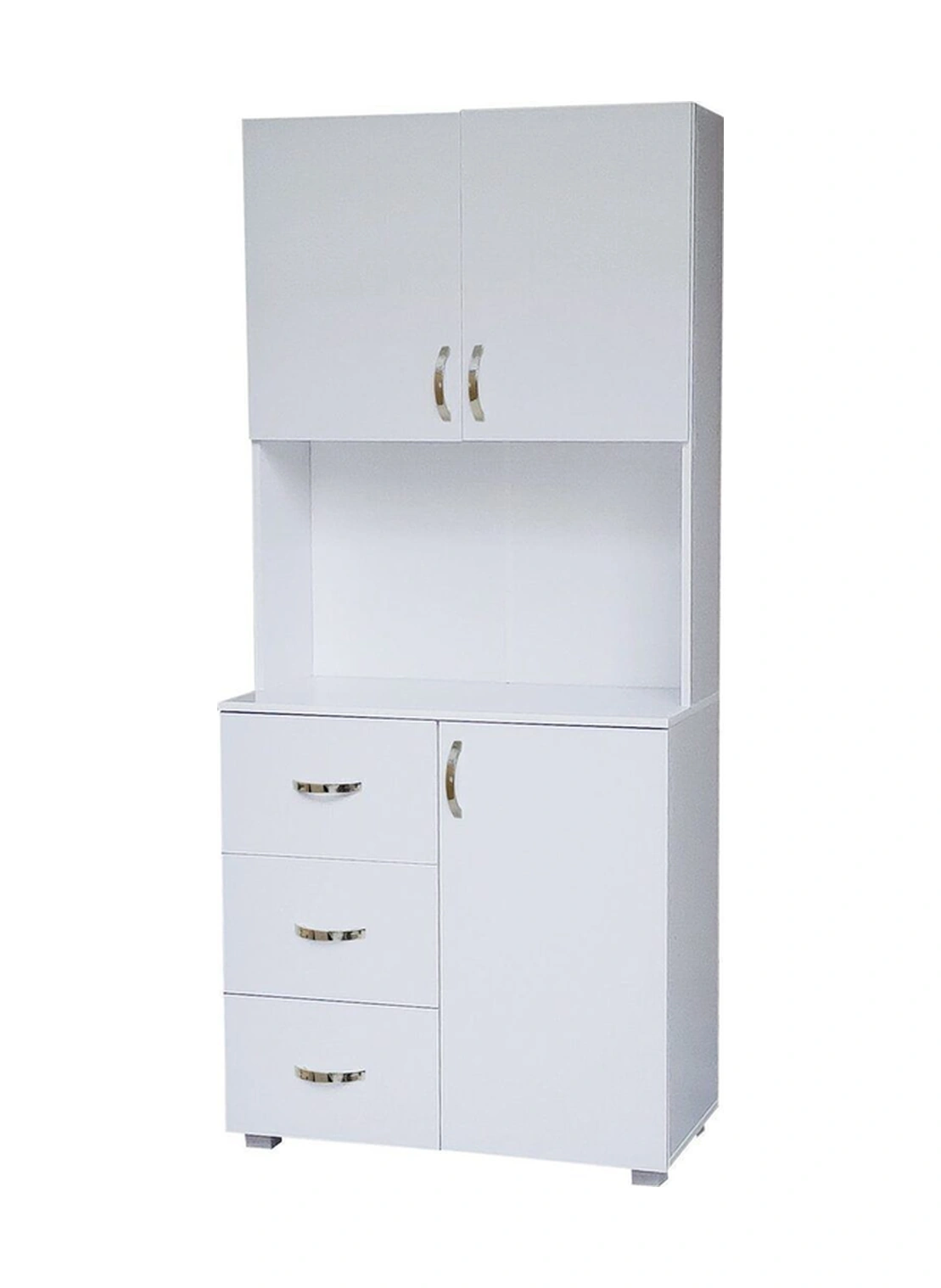 Zeren Çok Amaçlı Dolap-mikrodalga Dolabı-erzak Dolabı-3 Çekmeceli -kiler Dolabı-mutfak Dolabı- Beyaz Beyaz