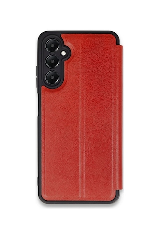 Newface - 138 - Samsung Galaxy Uyumlu A05s Kılıf Flip Cover - Csmo-tex - - Kırmızı