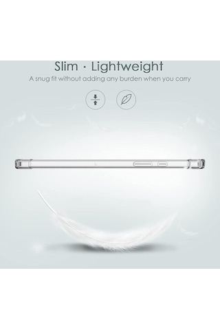 Samsung Uyumlu Galaxy Tab A8 10.5 Sm-x200 2021 Kılıf Darbelere Dayanıklı Şeffaf Kapak