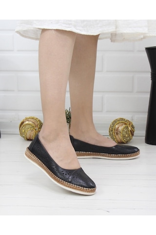 Nesil Shoes Syg P24 Siyah Hakiki Deri Kadın Ayakkabı-siyah Siyah