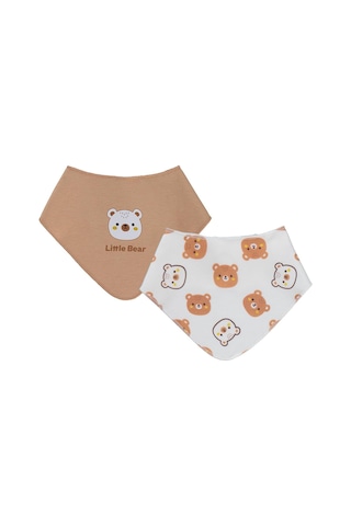 Civil Baby Ayıcık Empirme 2 Kat 2'li Mama Önlüğü - Kahverengi