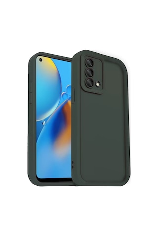 Newface Oppo A74 4g Kılıf Viera Silikon - Koyu Yeşil Resimdeki