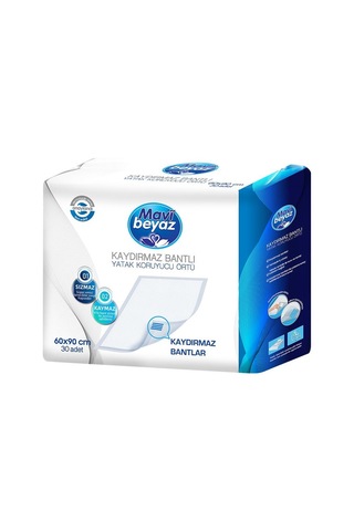 Mavi Beyaz Ped Emici Külot Hasta Bezi Xl 3 A Yatak Koruyucu+havlu XL