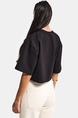 Itsbasic Kadın Siyah Renk S6-1 Oversize Bol Kesim T-shirt