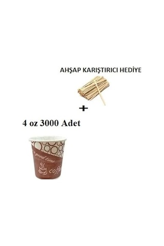 Karton Bardak 4 Oz (120 Ml )3000 Adet+ Ahşap + Karıştıcı Karton Bardak 4 Oz (120 Ml )3000 Adet+ Ahşap + Karıştıcı