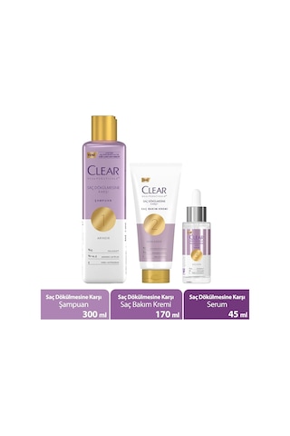 Clear Scalpceuticals Şampuan 300 ML + Saç Kremi 170 ML + Serum 45 ML