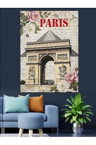 Paris Zafer Takı Çizim Dekoratif Kanvas - Mdf Ahşap Tablo