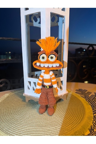 Insıde Out Endişe Amigurumi Oyuncak 20 Cm Turuncu