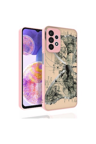 Galaxy A23 Kılıf Desenli Kamera Korumalı Parlak Zore Nora Kapak NO4
