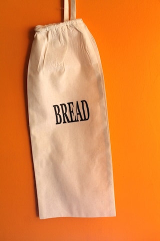 50x20 cm Bread Baskılı Ekmeklik & Ekmek Torbası Bej - Siyah