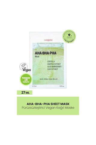 Yeppda Akneli Ciltler İçin Pürüzsüzleştirici Kağıt Maske Yeppda AHA BHA PHA Mask 27 ML