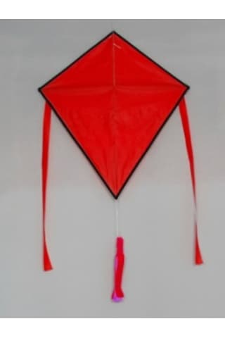 Kumaş Çerçeveli Elmas Uçurtma - Düz Renk(Kırmızı)