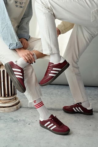 Muggo Jabbar Unisex Ortopedik Günlük Garantili Bağcıklı Yürüyüş Koşu Sneaker Spor Ayakkabı Bordo