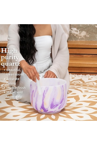 Meinl Sonic Energy 10" Marble Crystal Singing Bowl B4, Purple, 432 Hz, Crown Chakra