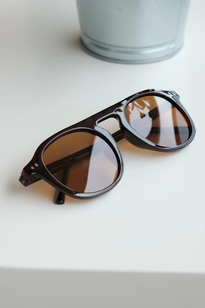 Royal Eyewear Re1107 Koyu Kahverengi Güneş Gözlüğü Siyah - Mavi