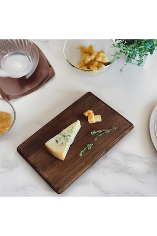 Akayev Ahşap 30x20 Cm Ayaklı Sunum Tabağı Beyaz