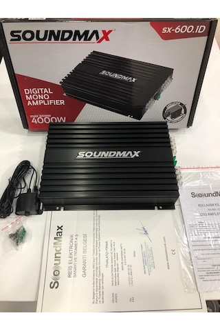 Soundmax Sx-600.1D Mono Anfi 4000W 250W @4 Ohms Bas Kontrollü