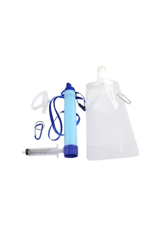 Mufunye Mavi Taşra Su Filtresi Seti - 0.1 Mikron Çift Filtre, 1500l Kapasite, Taşınabilir Kamp Su Arıtıcı