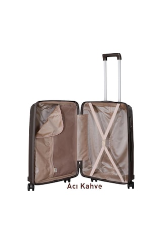 Mçs 3lü Set Kırılmaz Silikon Valiz Bavul V305 Acı Kahve Kahverengi
