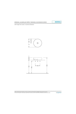 Serel 9503DXS110H Slimline Silindirik Lavabo Beyaz 45 CM