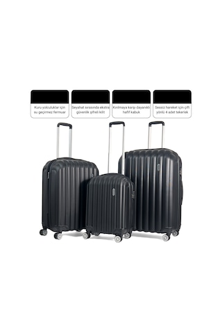 Reymond Luggage Reymond Gusto Abs Körüklü Valiz, Kabin Boy Siyah