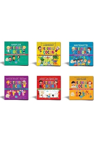 Yetenekli Çocuk Zihinsel Beceri ve Gelişim Etkinlikleri 6 Kitap - Safkan Kids