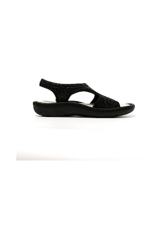 Sandalet Kadın 5364 Green Life Stretch Women's Footwear Black Siyah