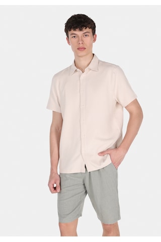 Colin's Colins Regular Fit Shirt Neck Düz Erkek Bej Kısa Kol Gömlek Cl1077227 Q1.v1 Beı Bej