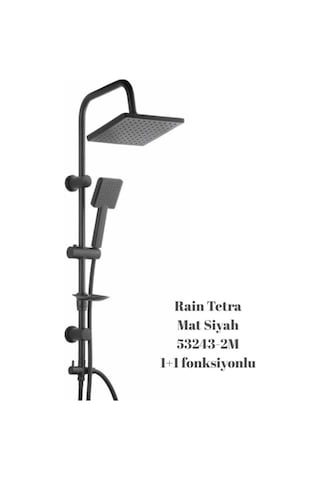 Tema Rain Tetra 53243-2m Tepe Duş Seti Siyah