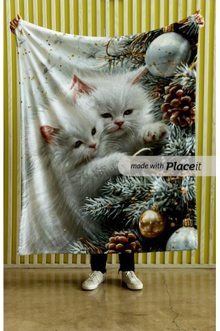 Kedi 150x220 Cm Tv Koltuk Yatak Battaniyesi Leke Tutmaz