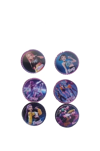 6'lı Lisanslı K-pop Hunterix Demon Hunters İblis Avcıları Yaka Çanta Rozeti Pin - Orijinal Fan Aksesuarı - Yüksek Kalite Koleksiyon Ürünü Diğer