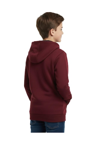 Bordo Fermuarlı Kapüşonlu Cepli Kız Erkek Sweatshirt Bgl-st04999 Bordo