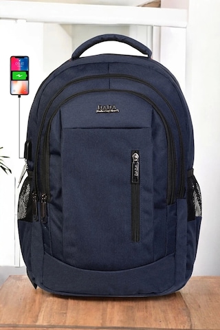 Lacivert Sportif Darbe Emici Su Geçirmez 14-16 İnç Laptop Sırt Çantası Renkli Çok Renkli