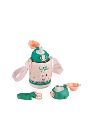2041 700ml Kılıflı Iki Ayrı Kapaklı Pipetli/pipetsiz Taşıma Askılı Tritan Çocuk Su Matarası 6955482320433 Genel