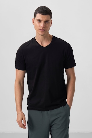 Tommy Life Tommy Lıfe Siyah Erkek Basic Kısa Kol Standart Kalıp V Yaka T-shirt - 87912 T10er-87912 001