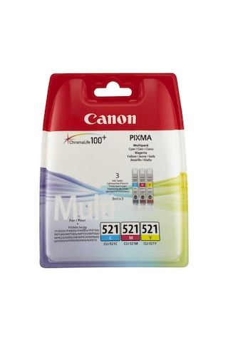 Canon Clı - 521cmy Renkli 3'lü  Mürekkep Kartuş Multipack 2934b010