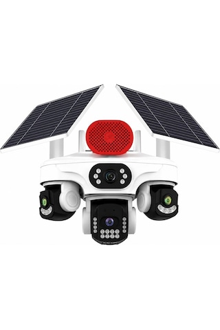 O-kam Ok-s-337 Premium 4g 4 Lens Aov Solar Çift Panel Sirenli