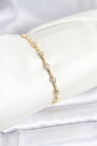 Taşveoyunatölyesi Pirinç Gold Renk Vıp Seri Punta Model Zirkon Taşlı Kadın Bileklik Tg27bb8269 Çok Renkli