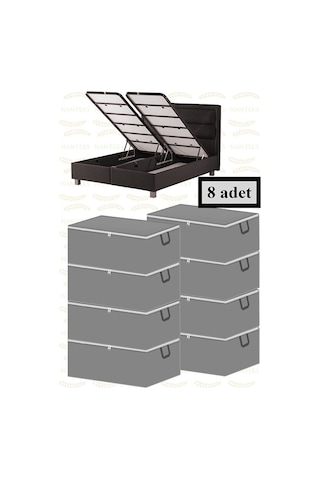 Adarya Home Baza Altı Çekyat Tipi Hurç 8 Adet 60 x 40 x 22 Antrasit