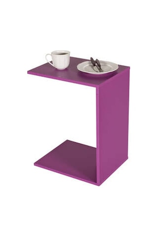 Çok Amaçlı Tekerlekli C Koltuk Sehpası-mor 35x62x45 Cm Gxyxd Pembe