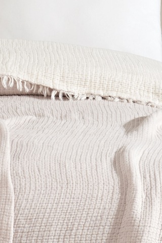 Varol 5 Katlı %100 Pamuk Müslin Yatak Örtüsü 230x240 Cm Bej/cıftkısılık Bej